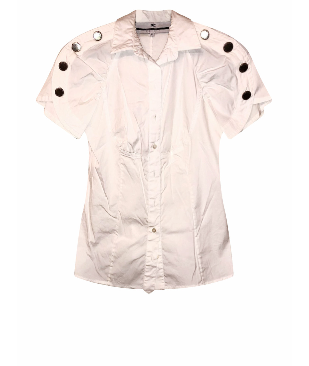 ELISABETTA FRANCHI Белая хлопко-эластановая рубашка, фото 1
