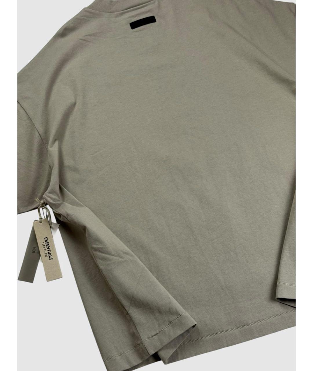 FEAR OF GOD ESSENTIALS Хаки хлопковая футболка, фото 8