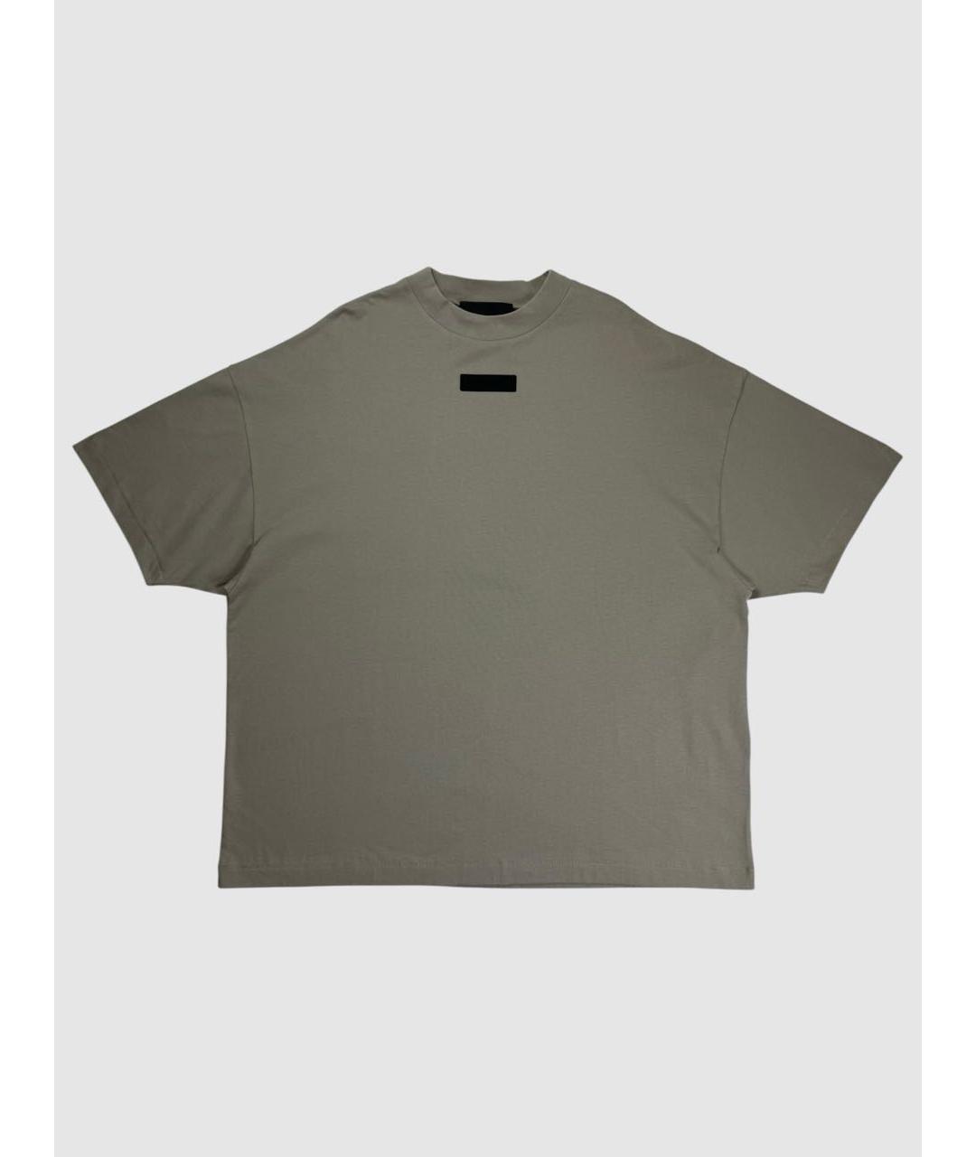 FEAR OF GOD ESSENTIALS Хаки хлопковая футболка, фото 9