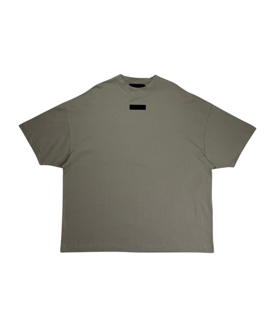 FEAR OF GOD ESSENTIALS Хаки хлопковая футболка, фото 1