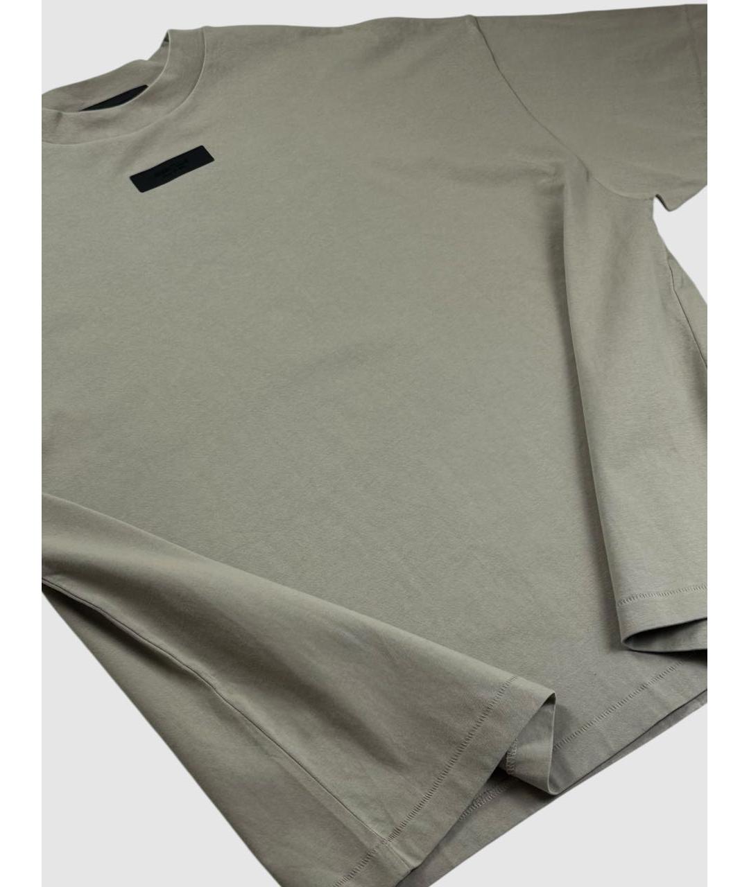 FEAR OF GOD ESSENTIALS Хаки хлопковая футболка, фото 6