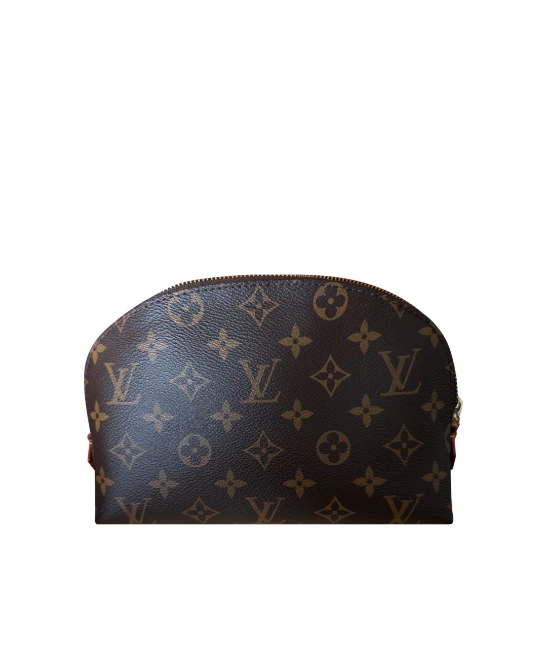LOUIS VUITTON Коричневая кожаная косметичка, фото 1