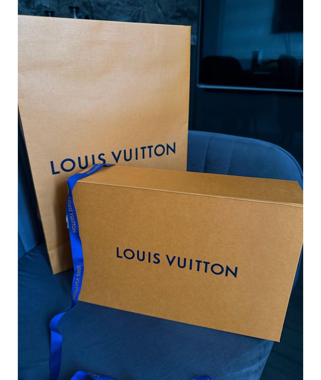 LOUIS VUITTON Коричневая кожаная косметичка, фото 5