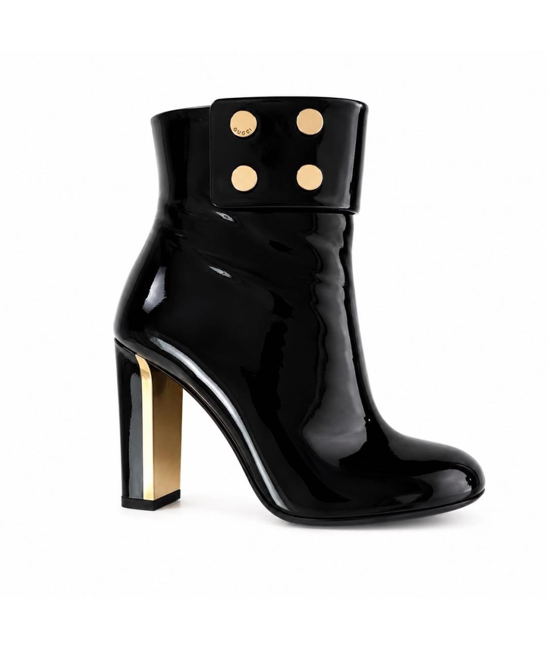 GUCCI Черные ботильоны из лакированной кожи, фото 9