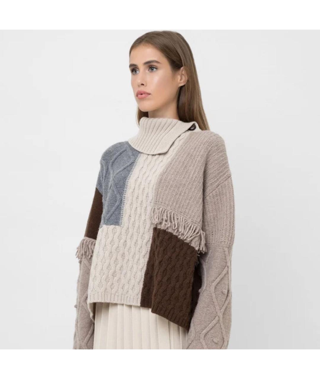 WEEKEND MAX MARA Бежевый шерстяной джемпер / свитер, фото 4