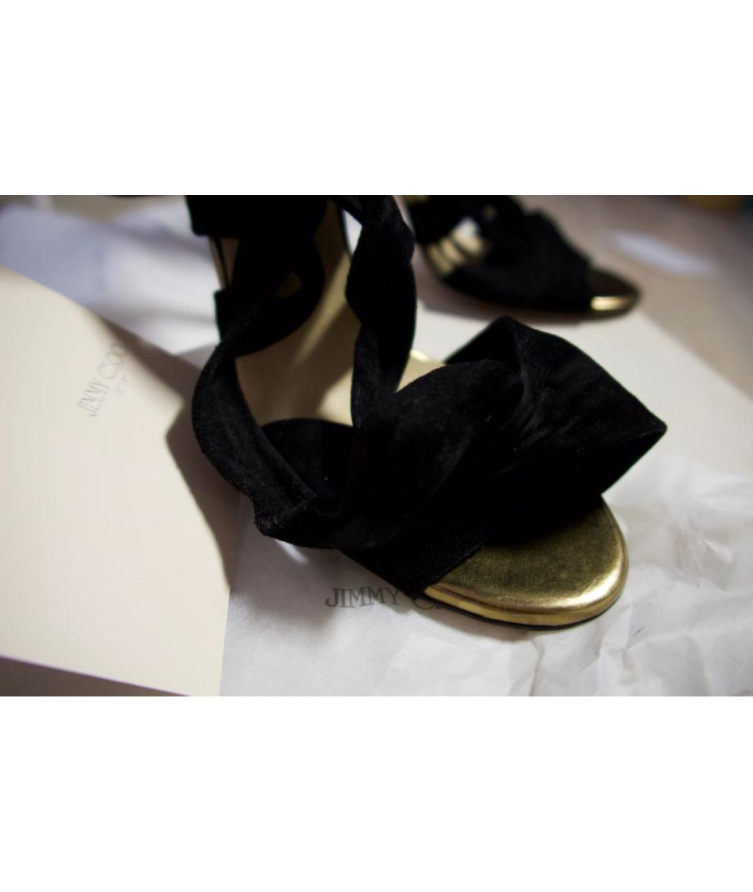 JIMMY CHOO Черные замшевые босоножки, фото 4