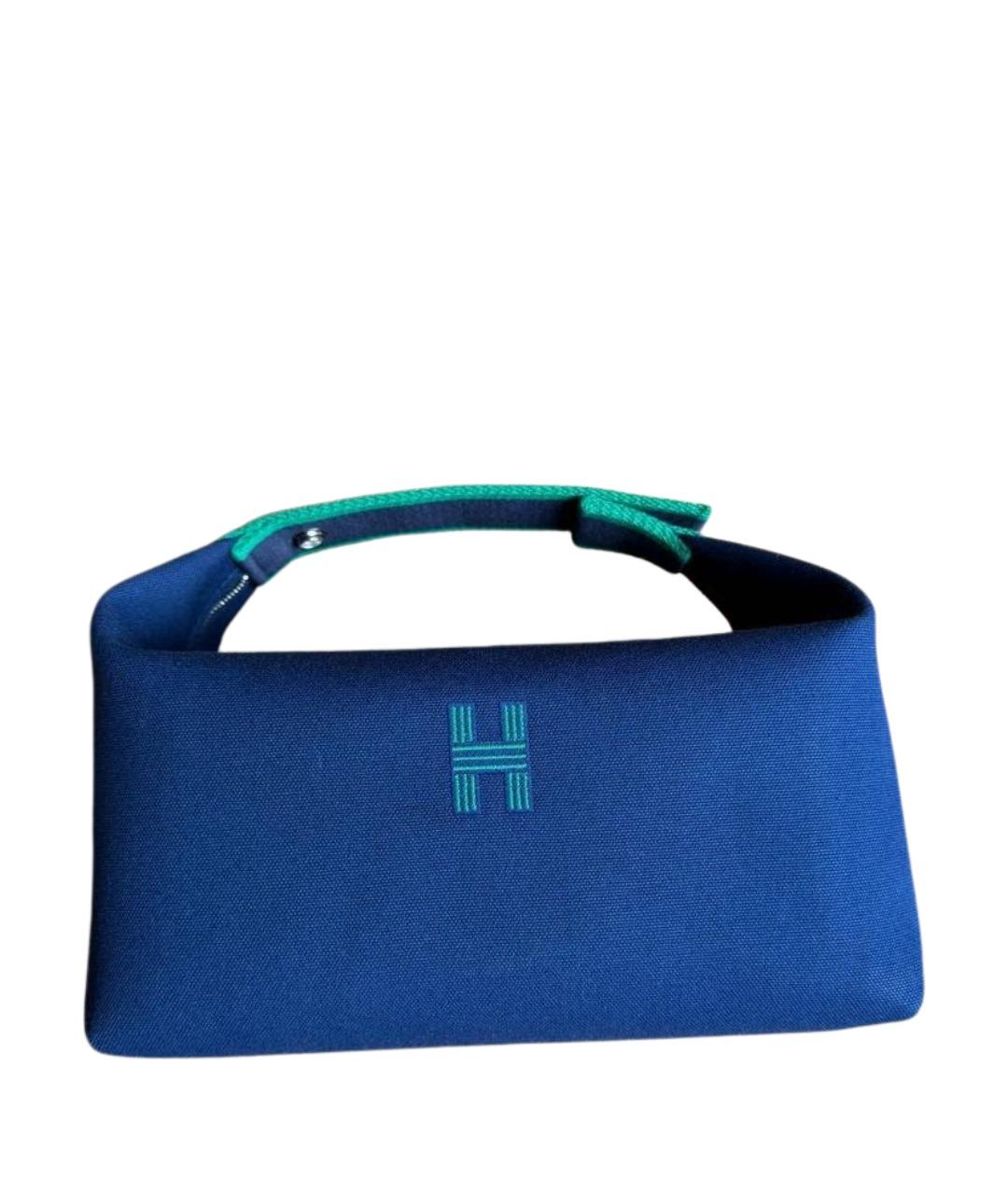 HERMES Синяя хлопковая косметичка, фото 1