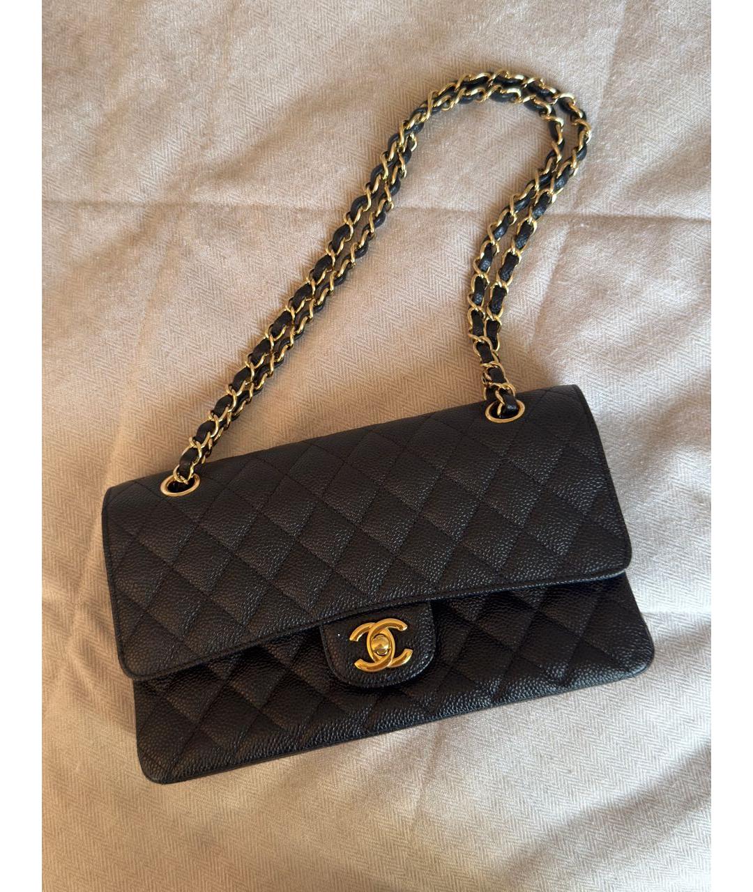 CHANEL Черная кожаная сумка через плечо, фото 3