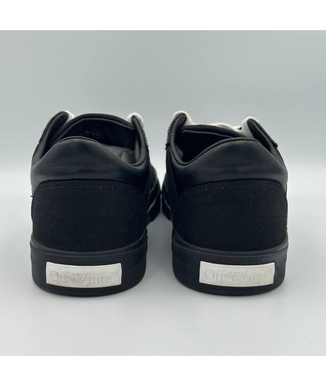 OFF-WHITE Черные замшевые низкие кроссовки / кеды, фото 4