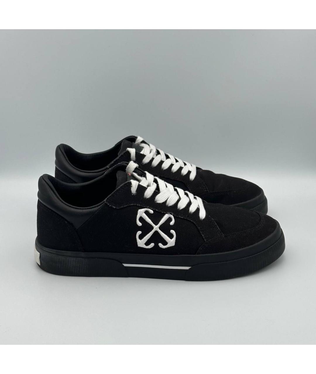 OFF-WHITE Черные замшевые низкие кроссовки / кеды, фото 5