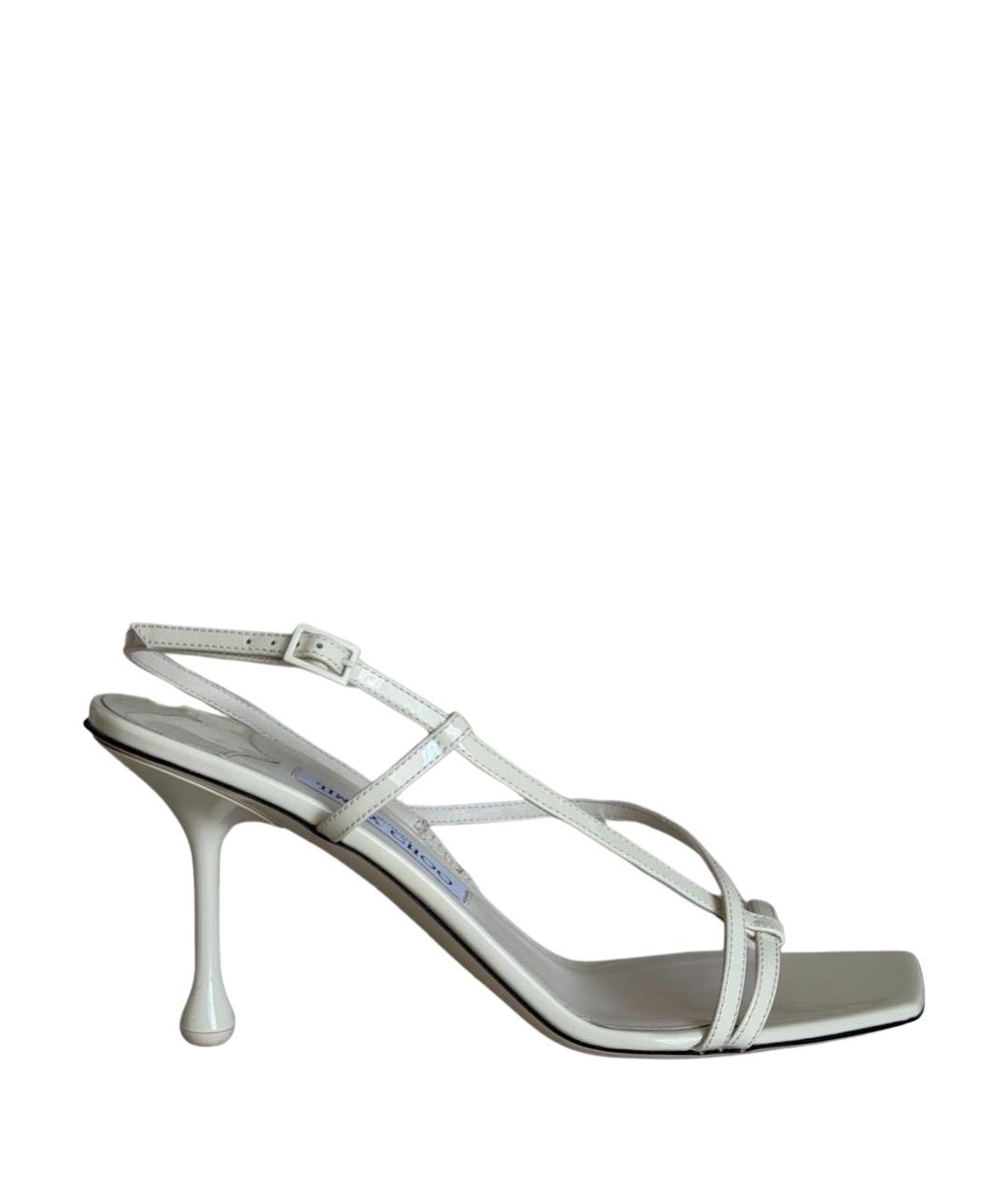 JIMMY CHOO Белые босоножки из лакированной кожи, фото 1