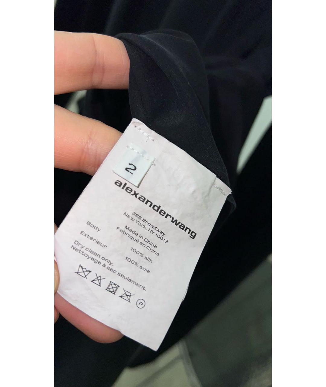 ALEXANDER WANG Черное шелковое повседневное платье, фото 4