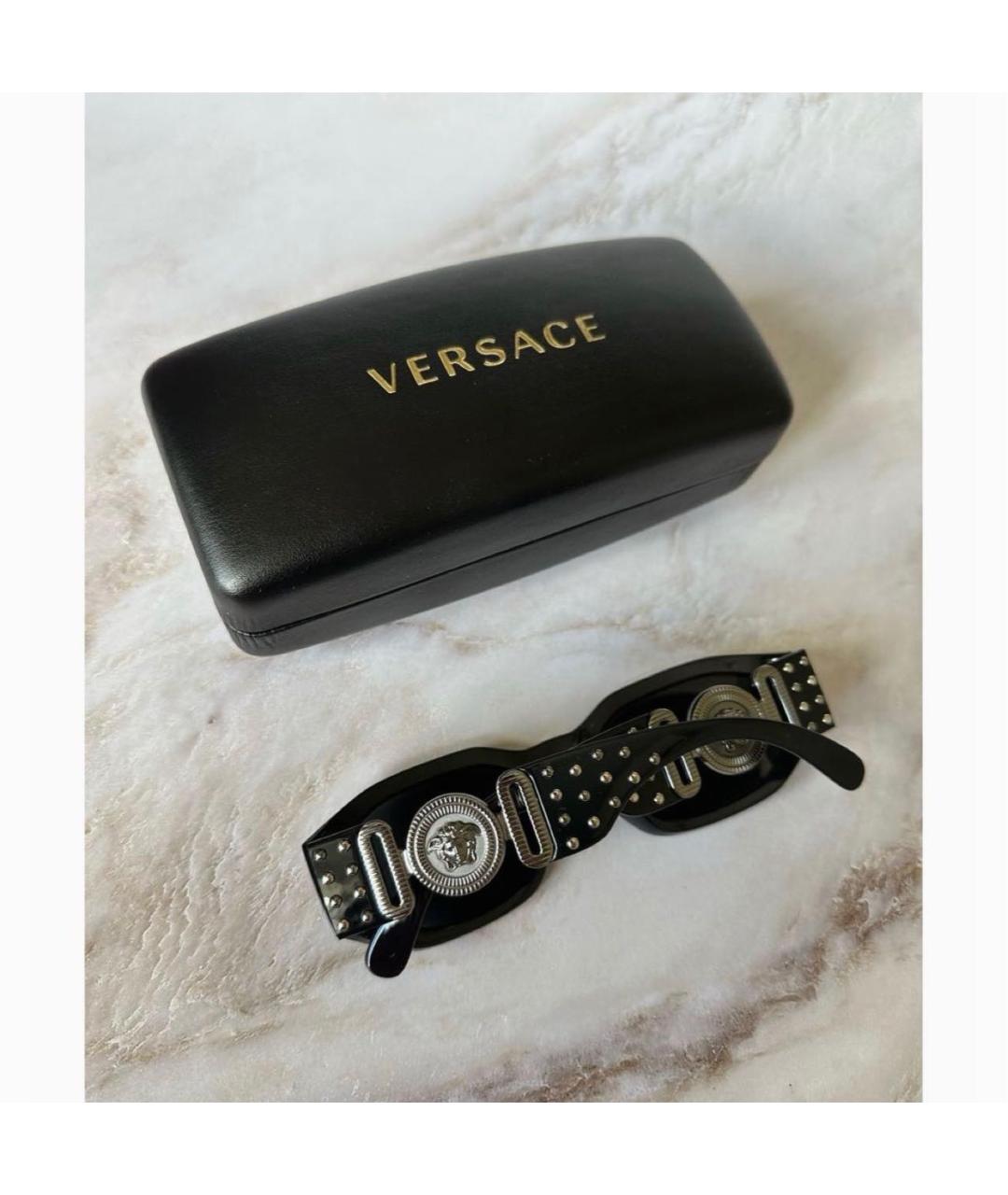 VERSACE Черные пластиковые солнцезащитные очки, фото 6