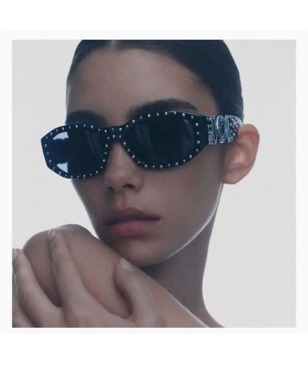 VERSACE Черные пластиковые солнцезащитные очки, фото 5