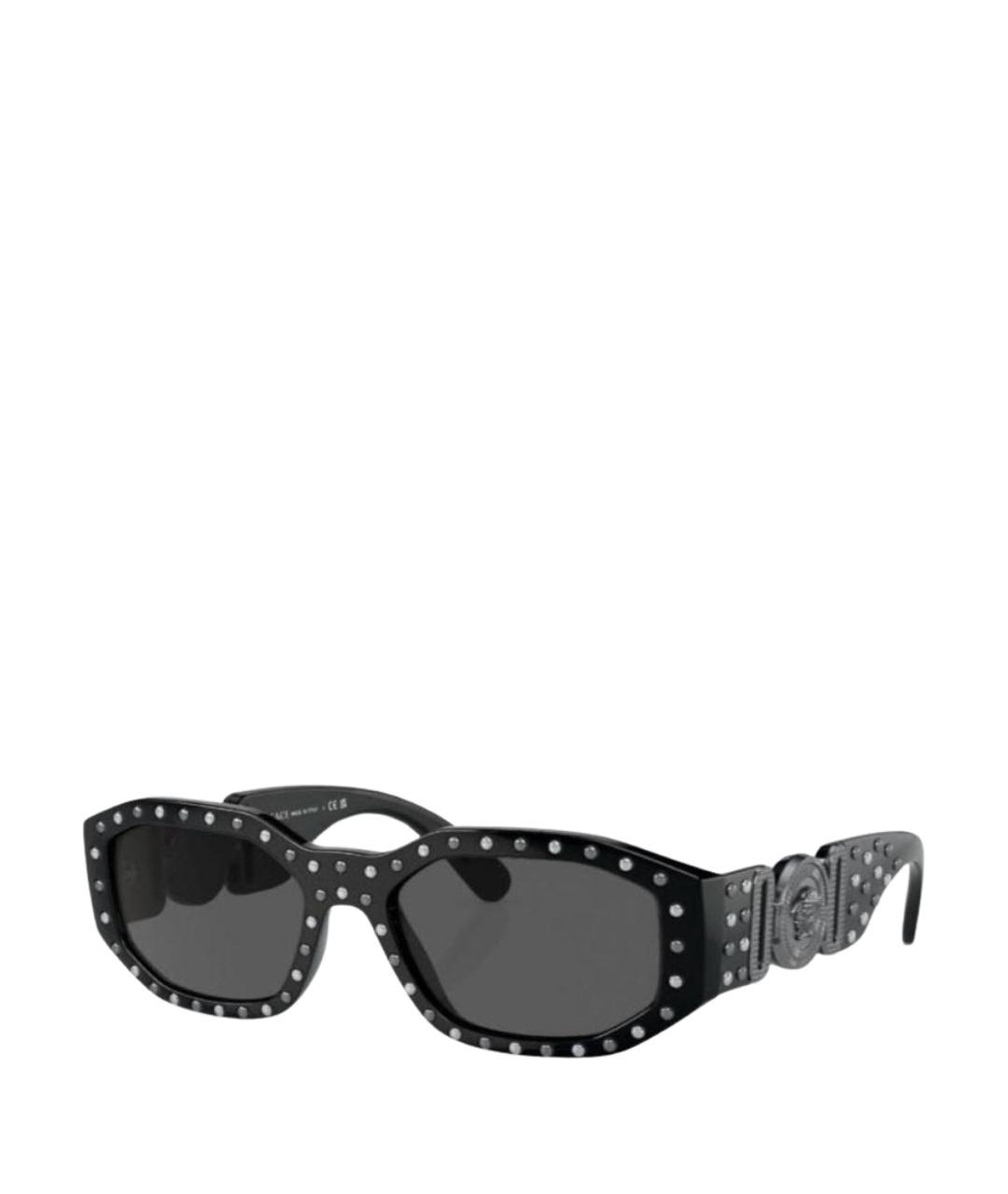 VERSACE Черные пластиковые солнцезащитные очки, фото 1