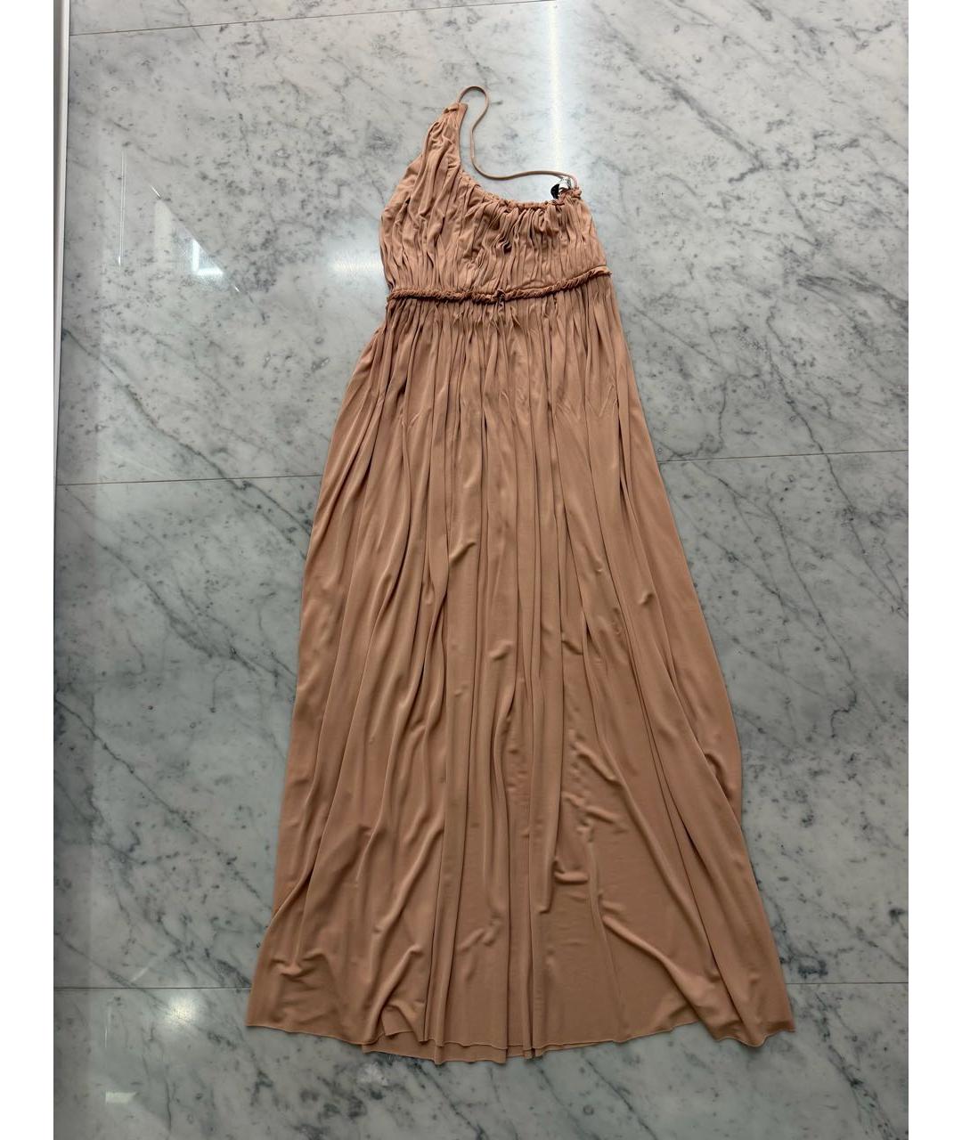 CHRISTIAN DIOR Бежевое вискозное платье, фото 4