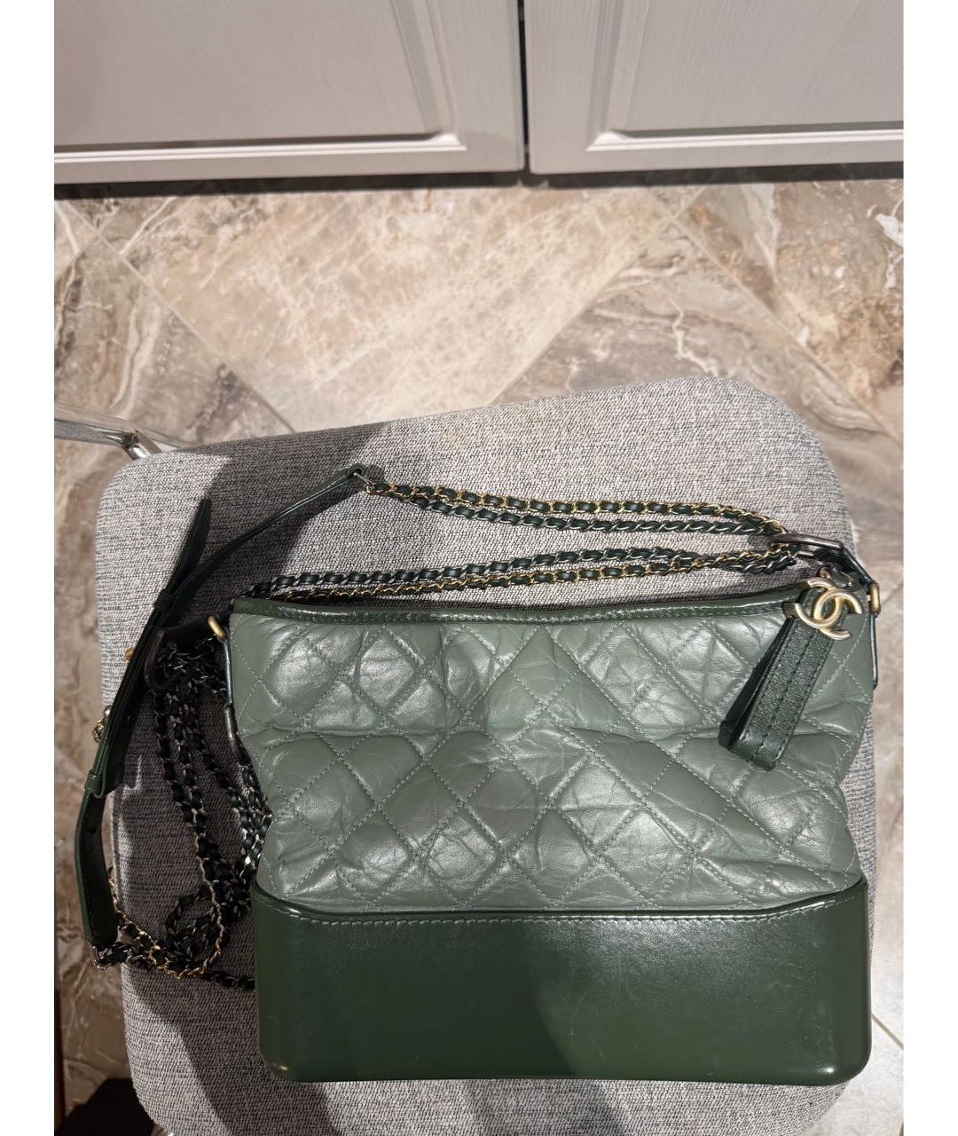 CHANEL Зеленая кожаная сумка через плечо, фото 8