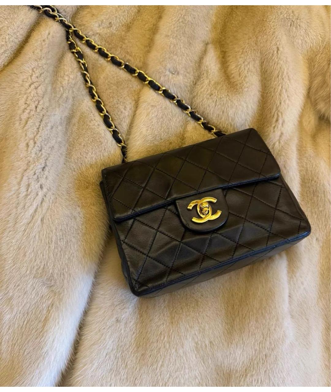 CHANEL Черная кожаная сумка через плечо, фото 3