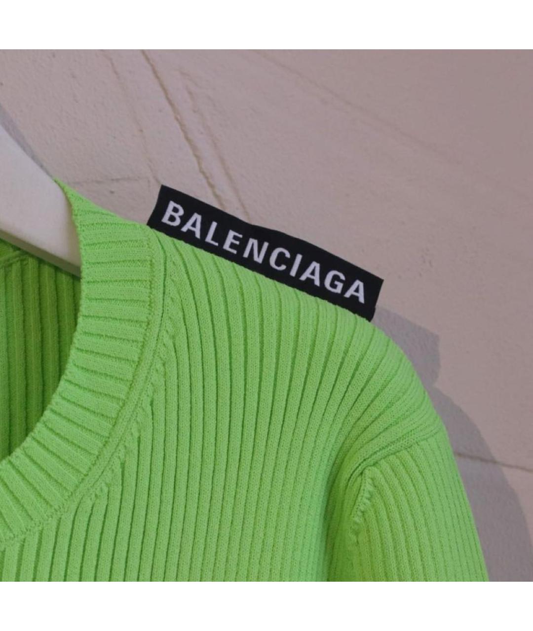 BALENCIAGA Салатовая вискозная водолазка, фото 4