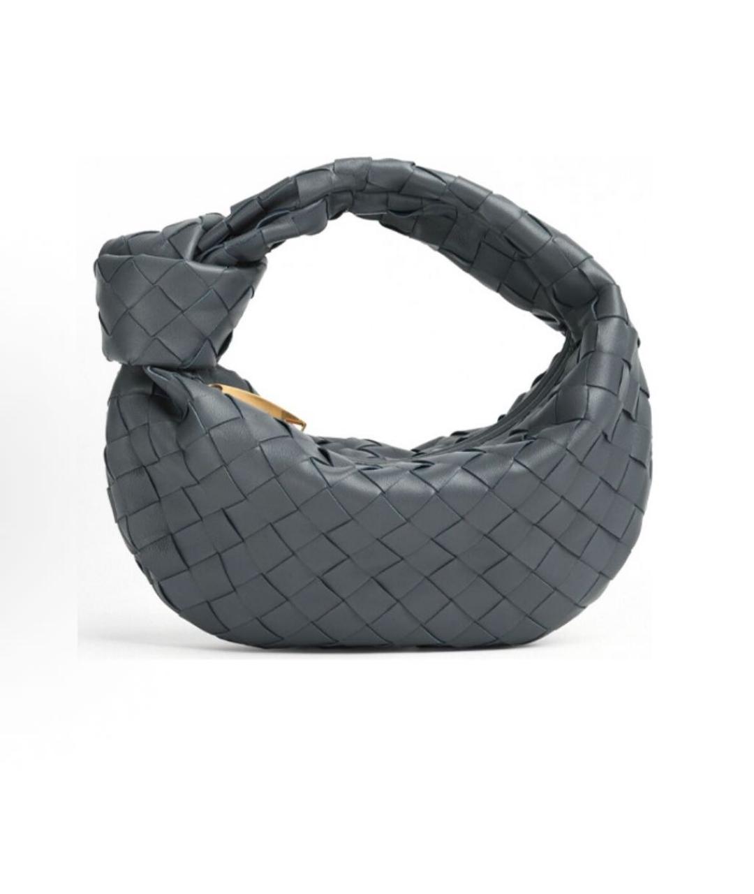 BOTTEGA VENETA Темно-синяя кожаная сумка с короткими ручками, фото 6