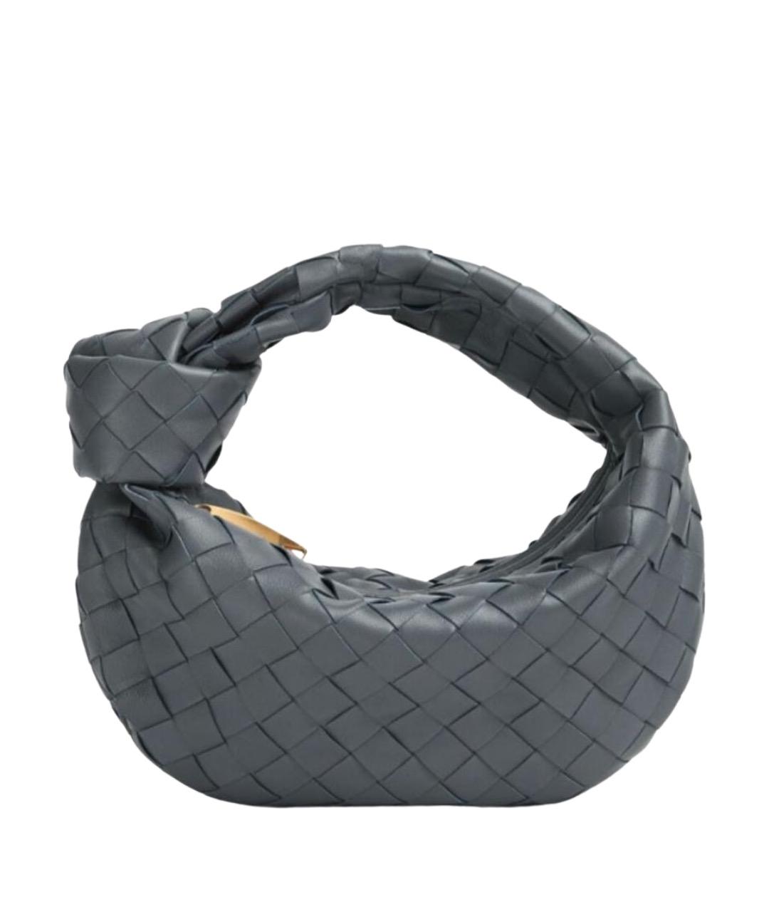 BOTTEGA VENETA Темно-синяя кожаная сумка с короткими ручками, фото 1