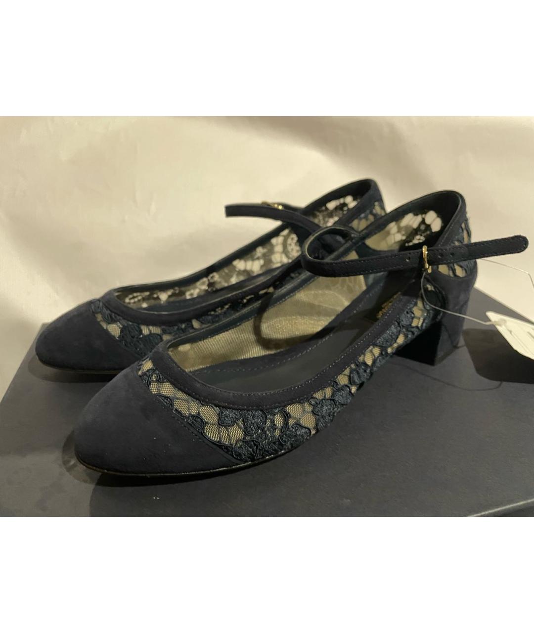 DOLCE&GABBANA Темно-синие замшевые туфли, фото 4