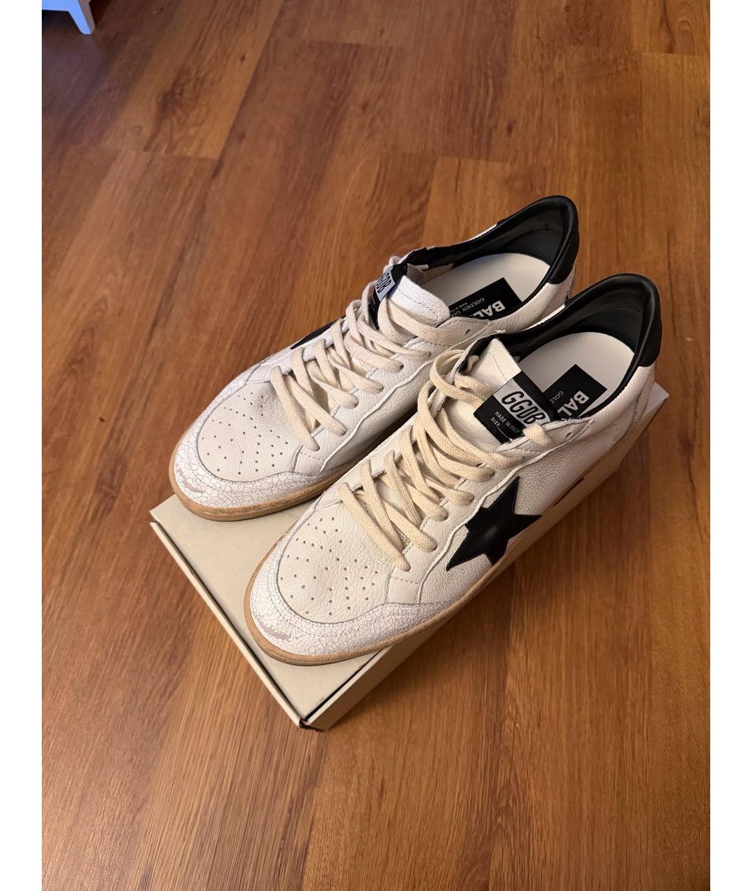 GOLDEN GOOSE DELUXE BRAND Белые кожаные низкие кроссовки / кеды, фото 2