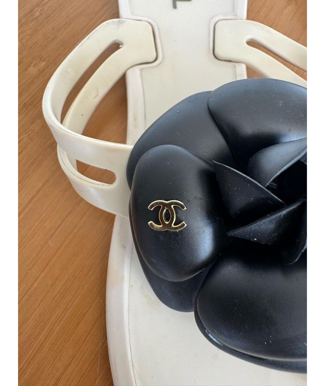 CHANEL Белые шлепанцы, фото 4