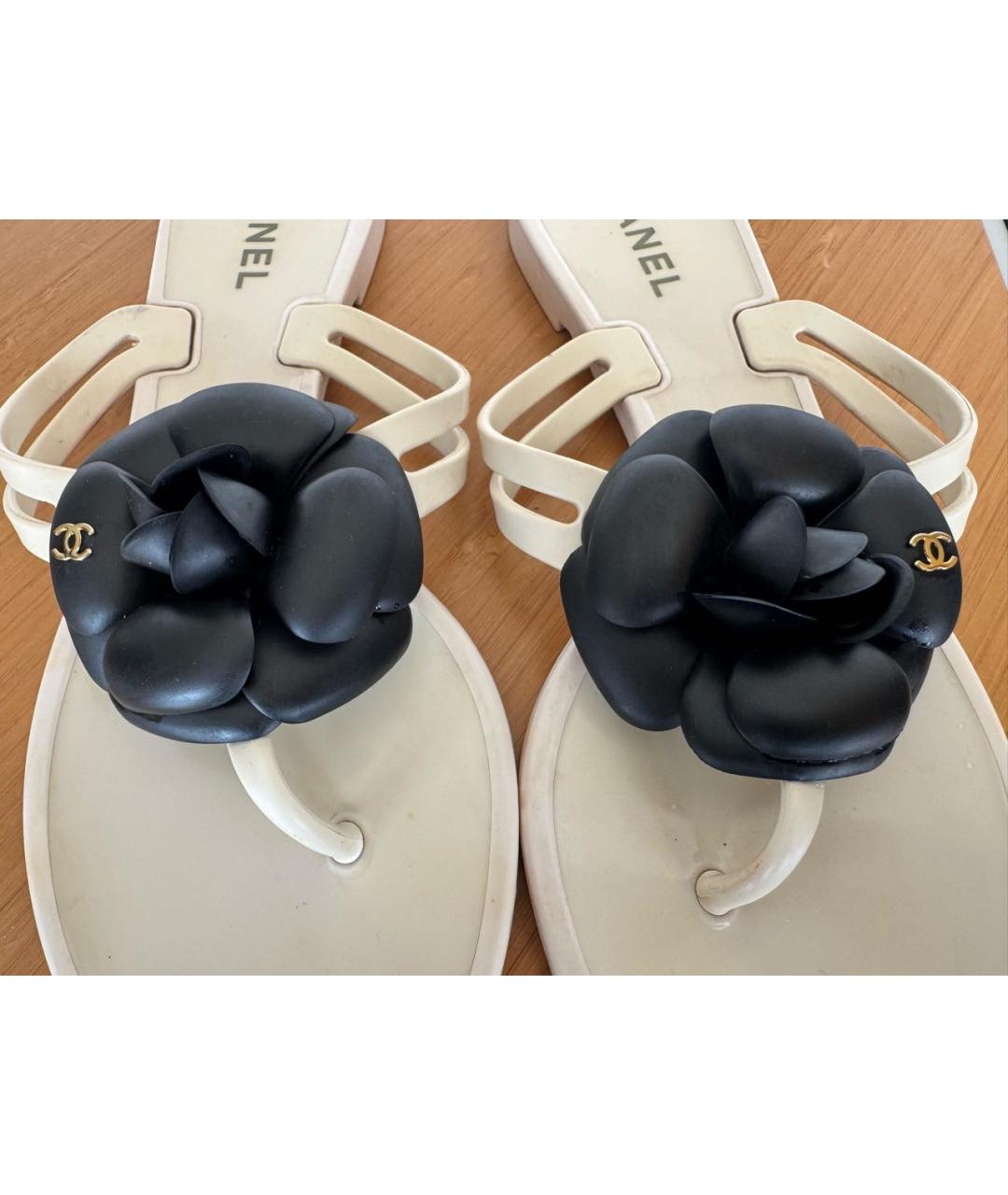 CHANEL Белые шлепанцы, фото 6