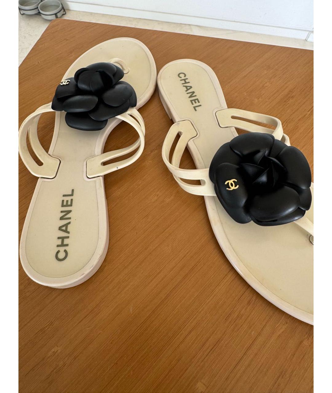 CHANEL Белые шлепанцы, фото 5