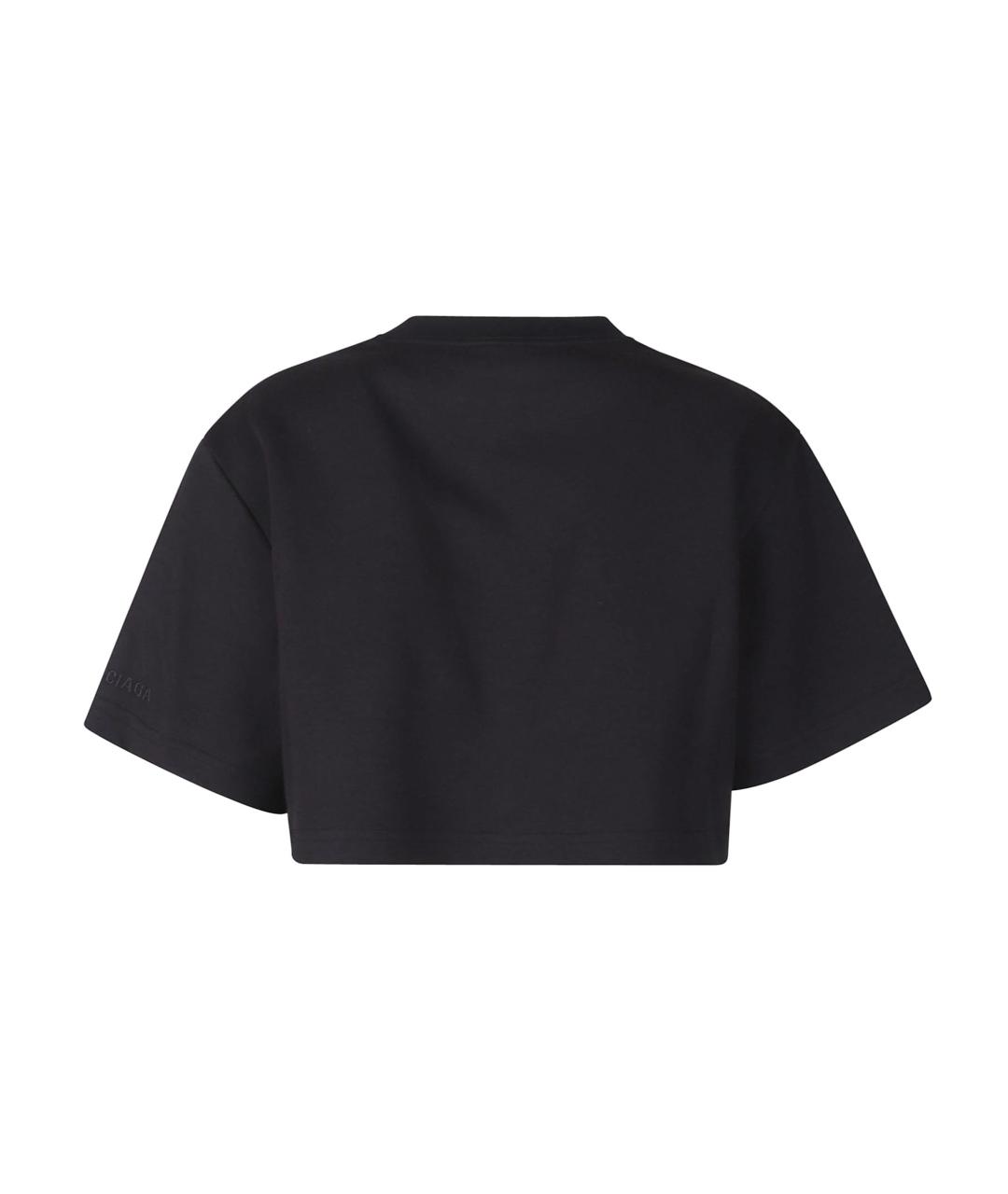 BALENCIAGA Черная хлопковая футболка, фото 3