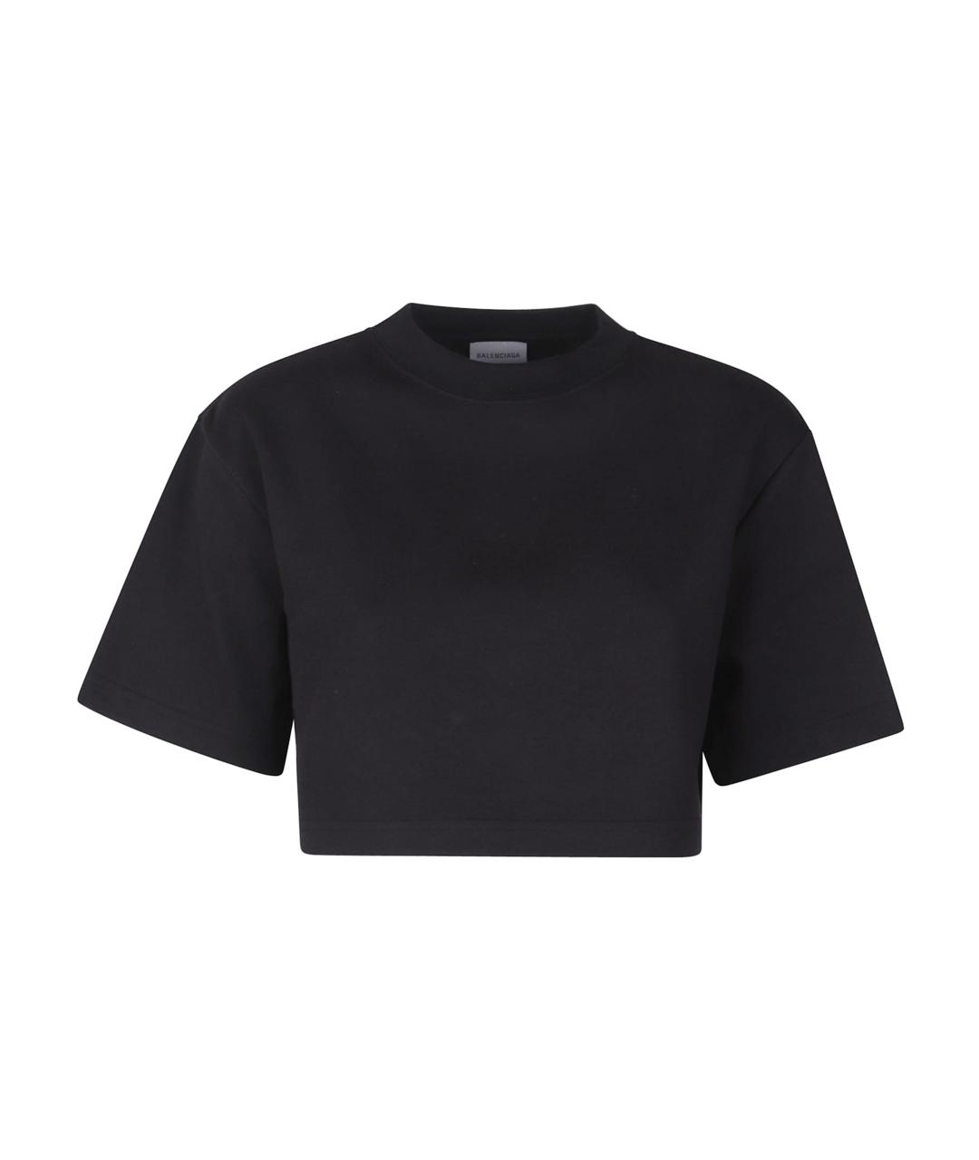 BALENCIAGA Черная хлопковая футболка, фото 1