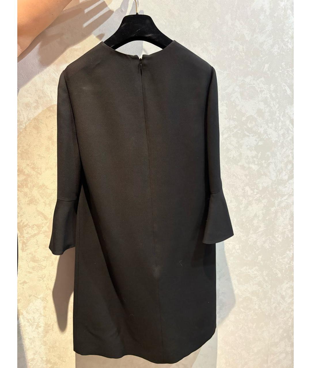 VALENTINO Черное шерстяное повседневное платье, фото 2