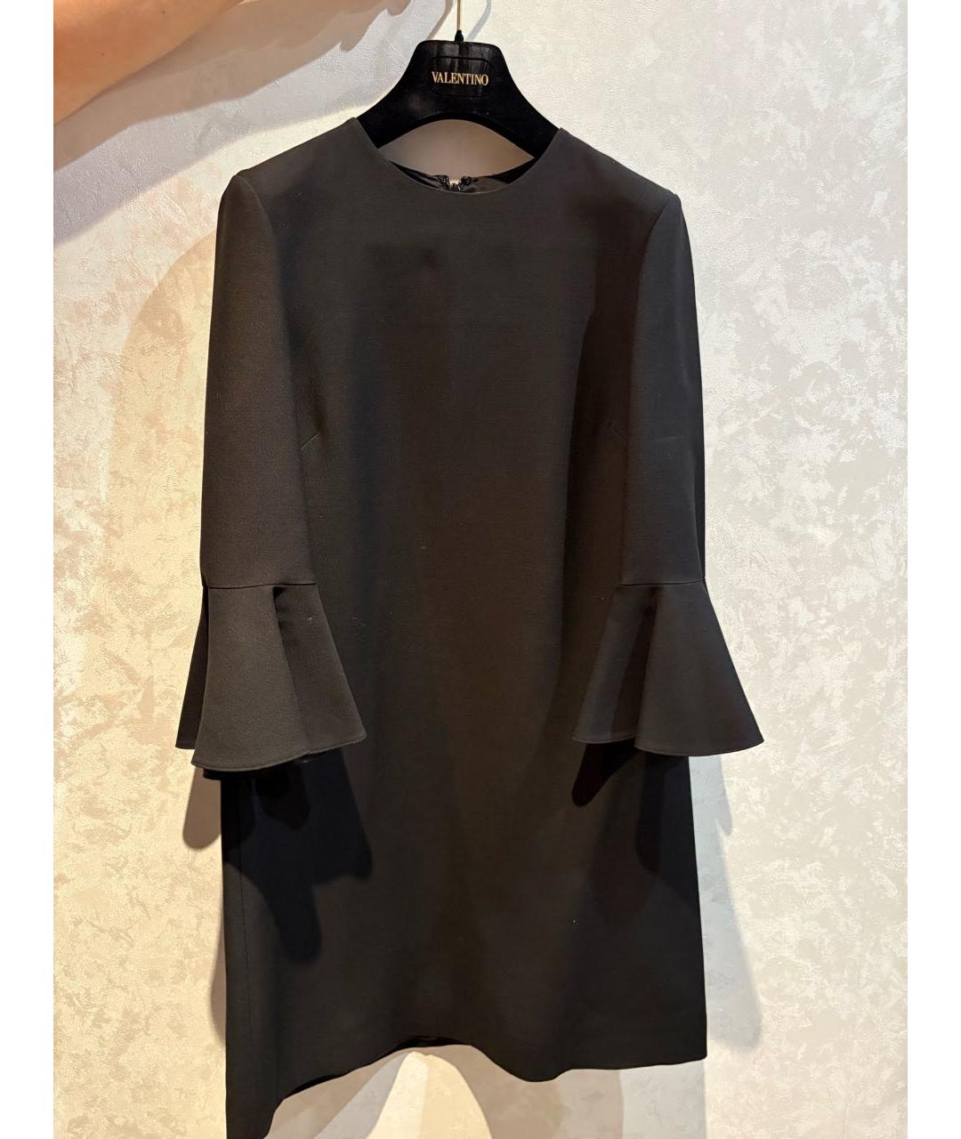 VALENTINO Черное шерстяное повседневное платье, фото 8