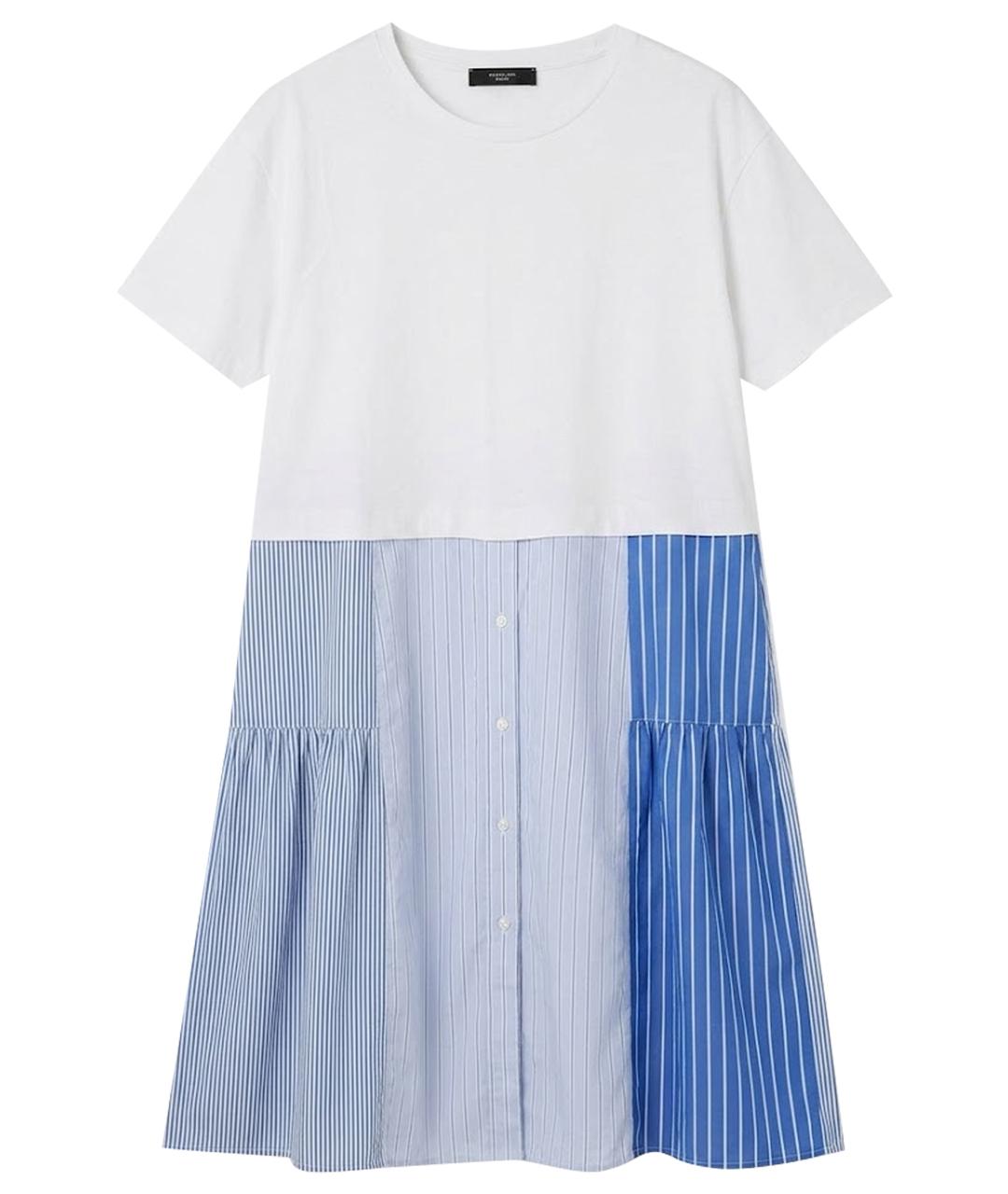 WEEKEND MAX MARA Голубое хлопковое повседневное платье, фото 1
