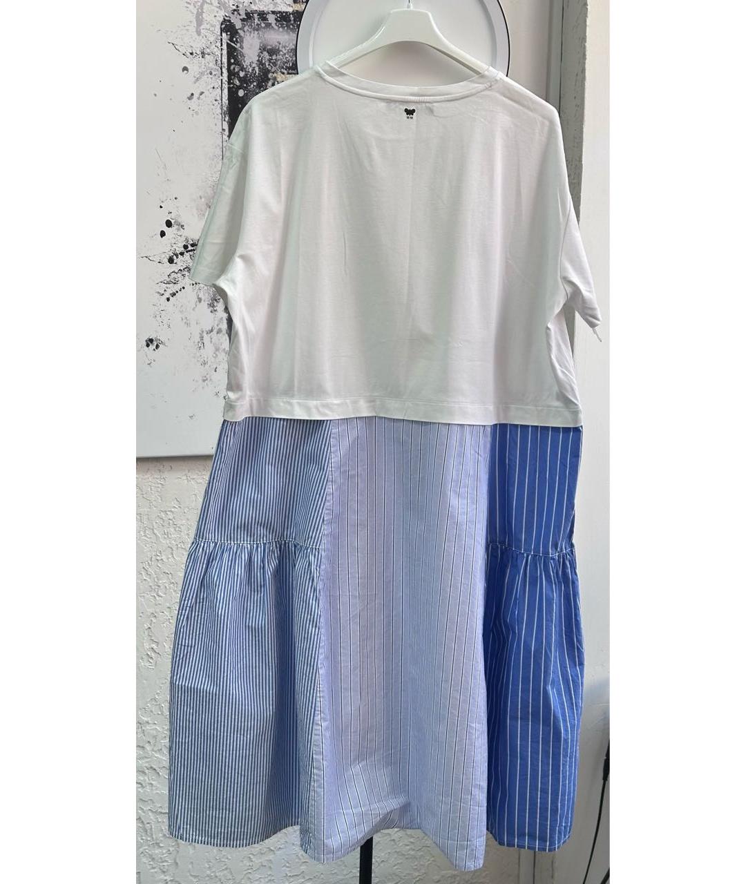 WEEKEND MAX MARA Голубое хлопковое повседневное платье, фото 2