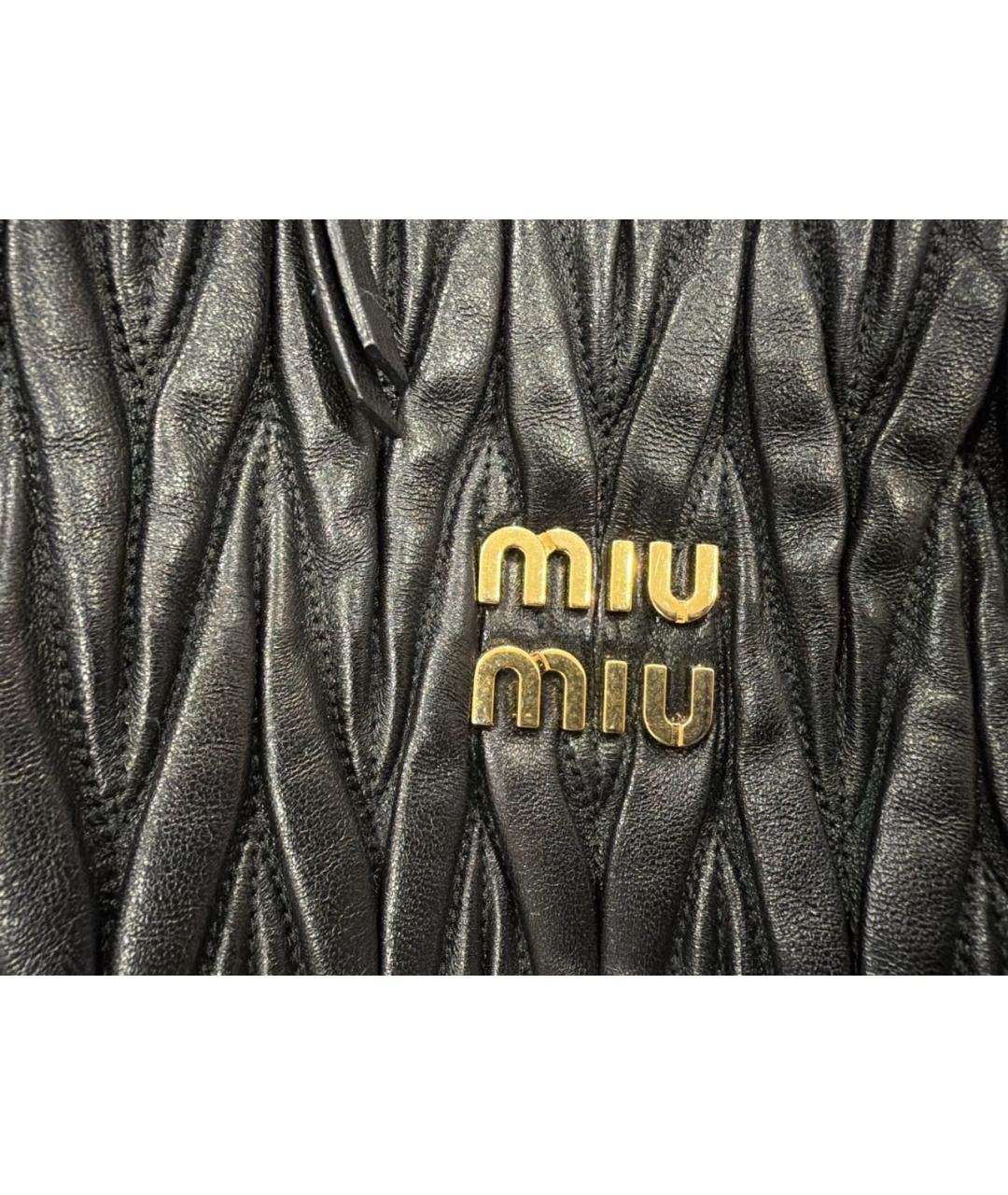 MIU MIU Черная кожаная сумка с короткими ручками, фото 3