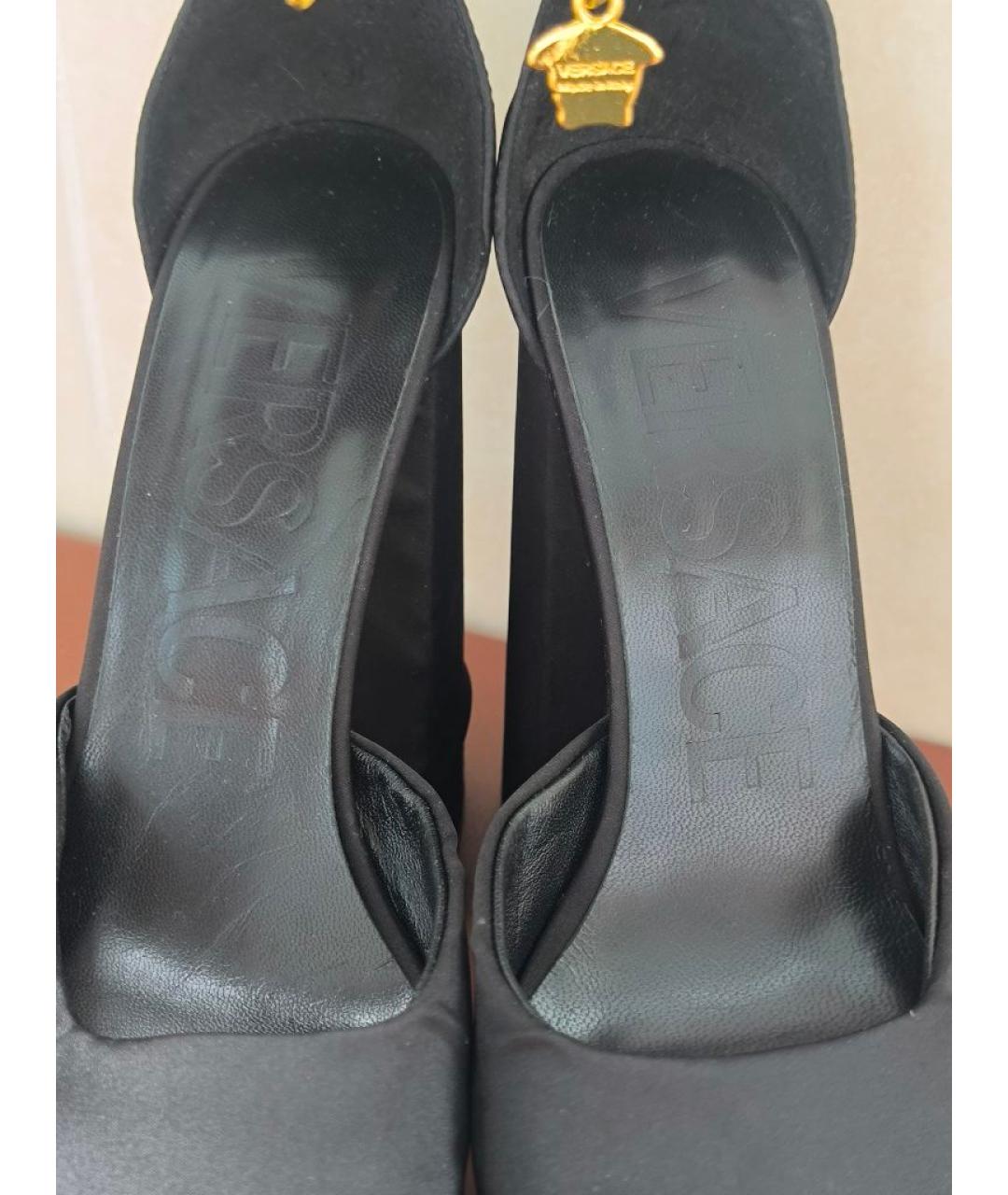 VERSACE Черные текстильные туфли, фото 3