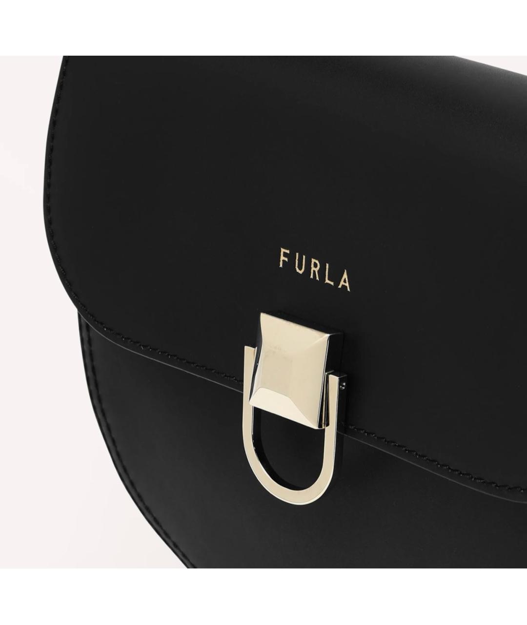 FURLA Черная кожаная сумка через плечо, фото 3