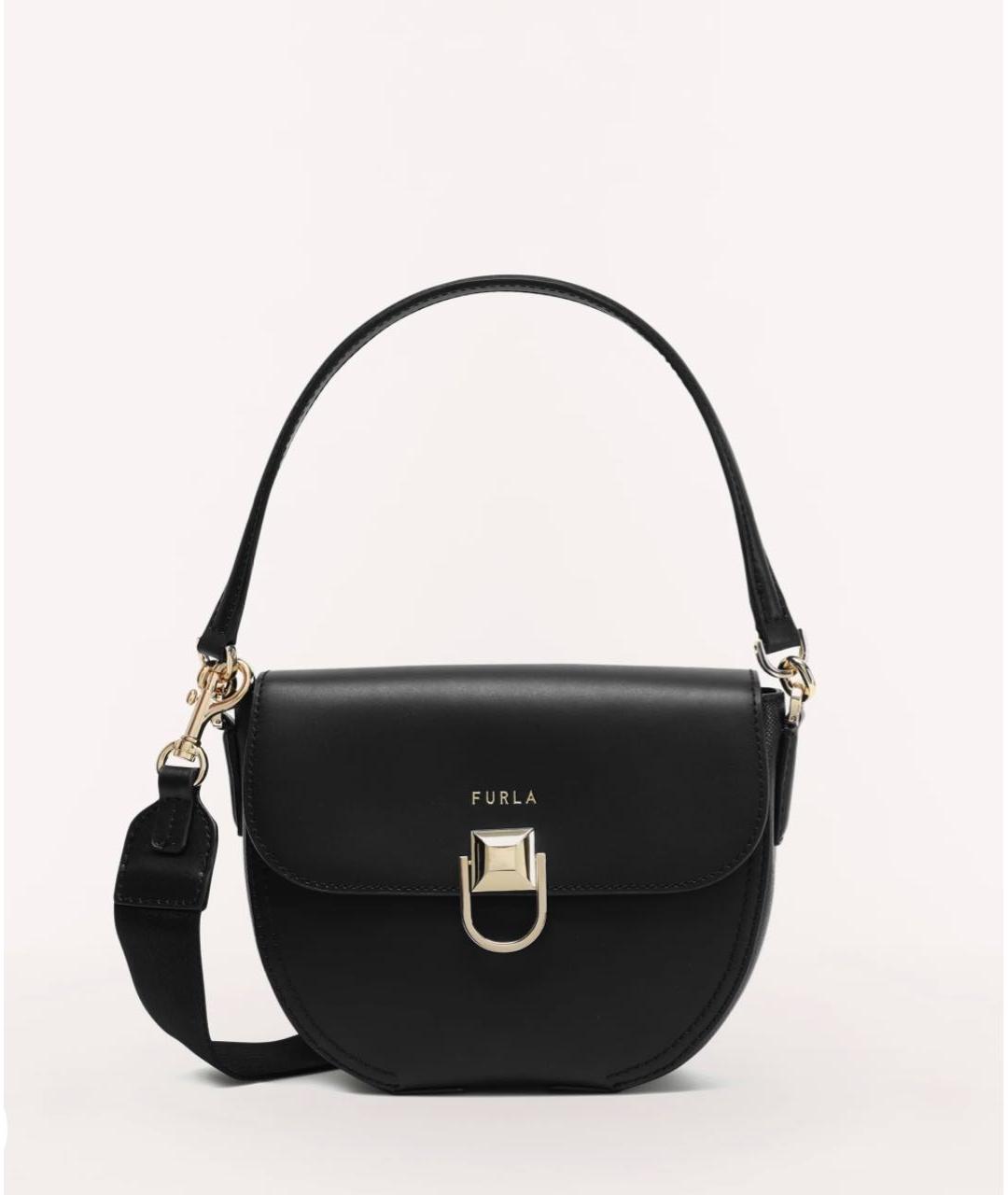 FURLA Черная кожаная сумка через плечо, фото 7