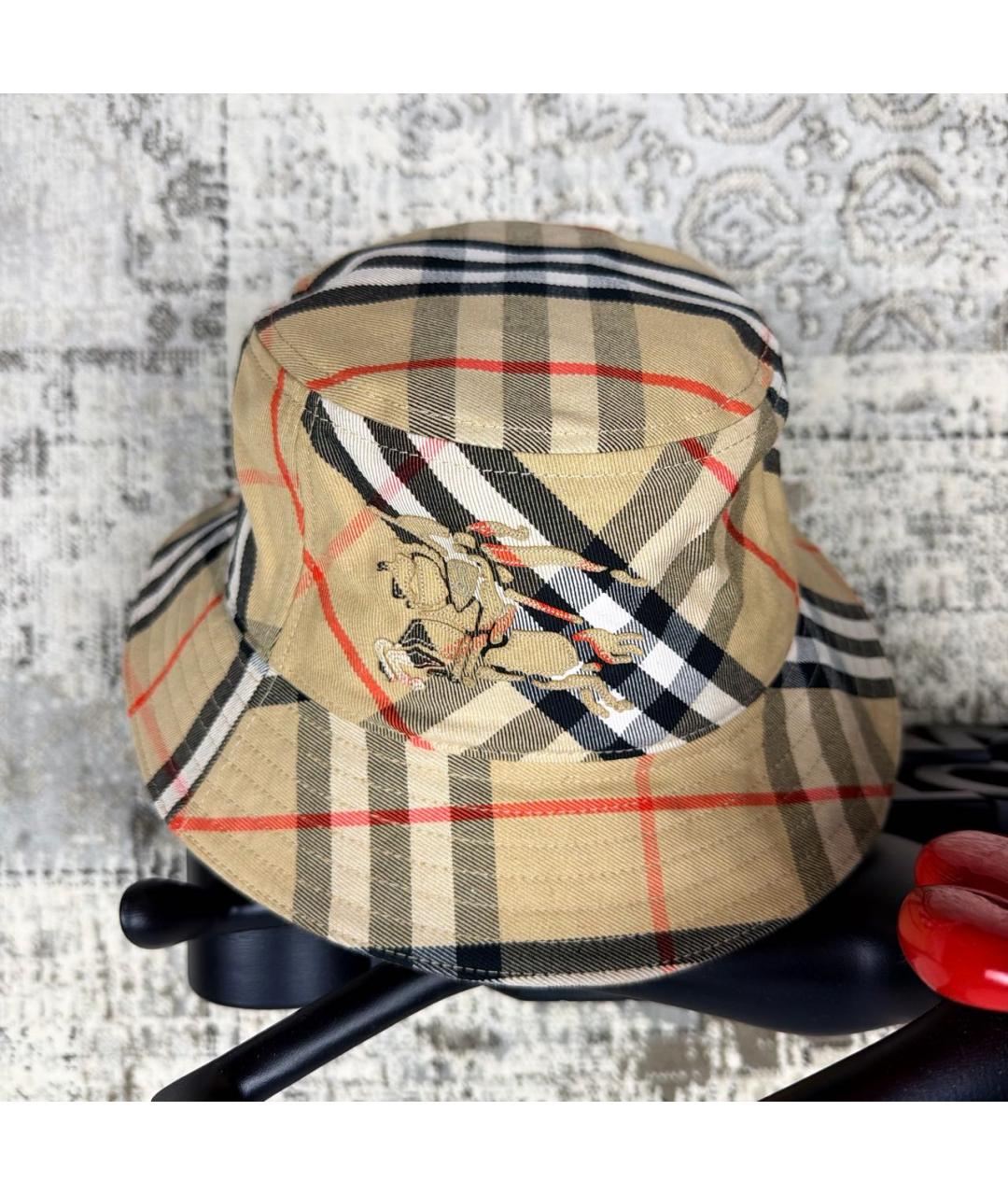 BURBERRY Бежевая хлопковая шляпа, фото 7