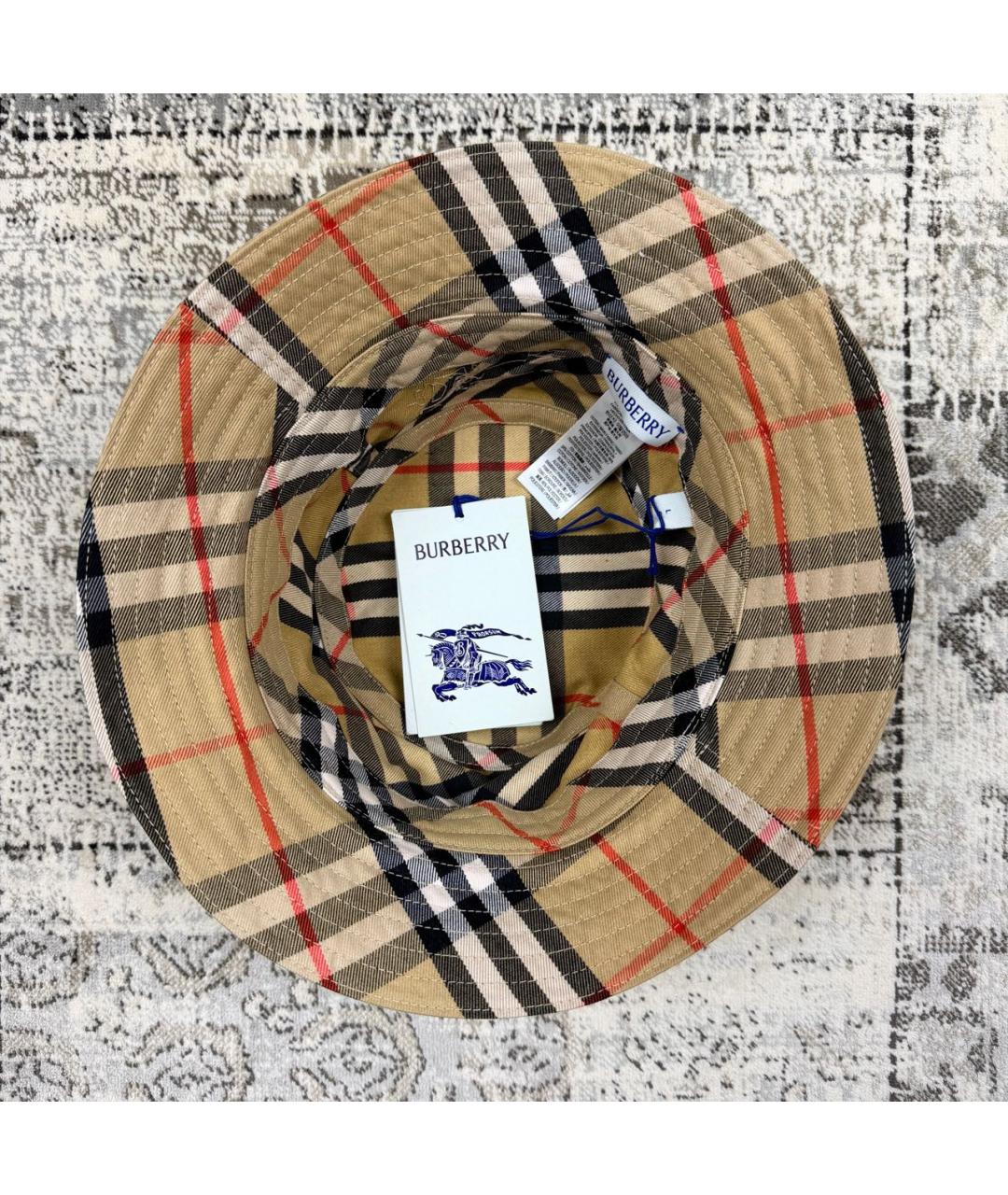 BURBERRY Бежевая хлопковая шляпа, фото 4