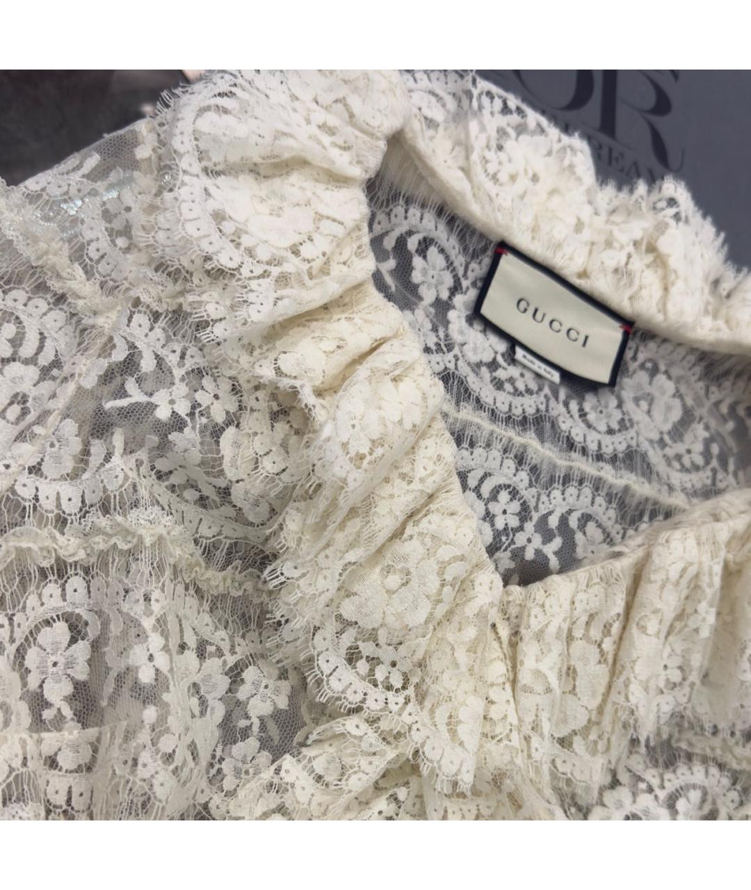 GUCCI Белая хлопковая блузы, фото 3
