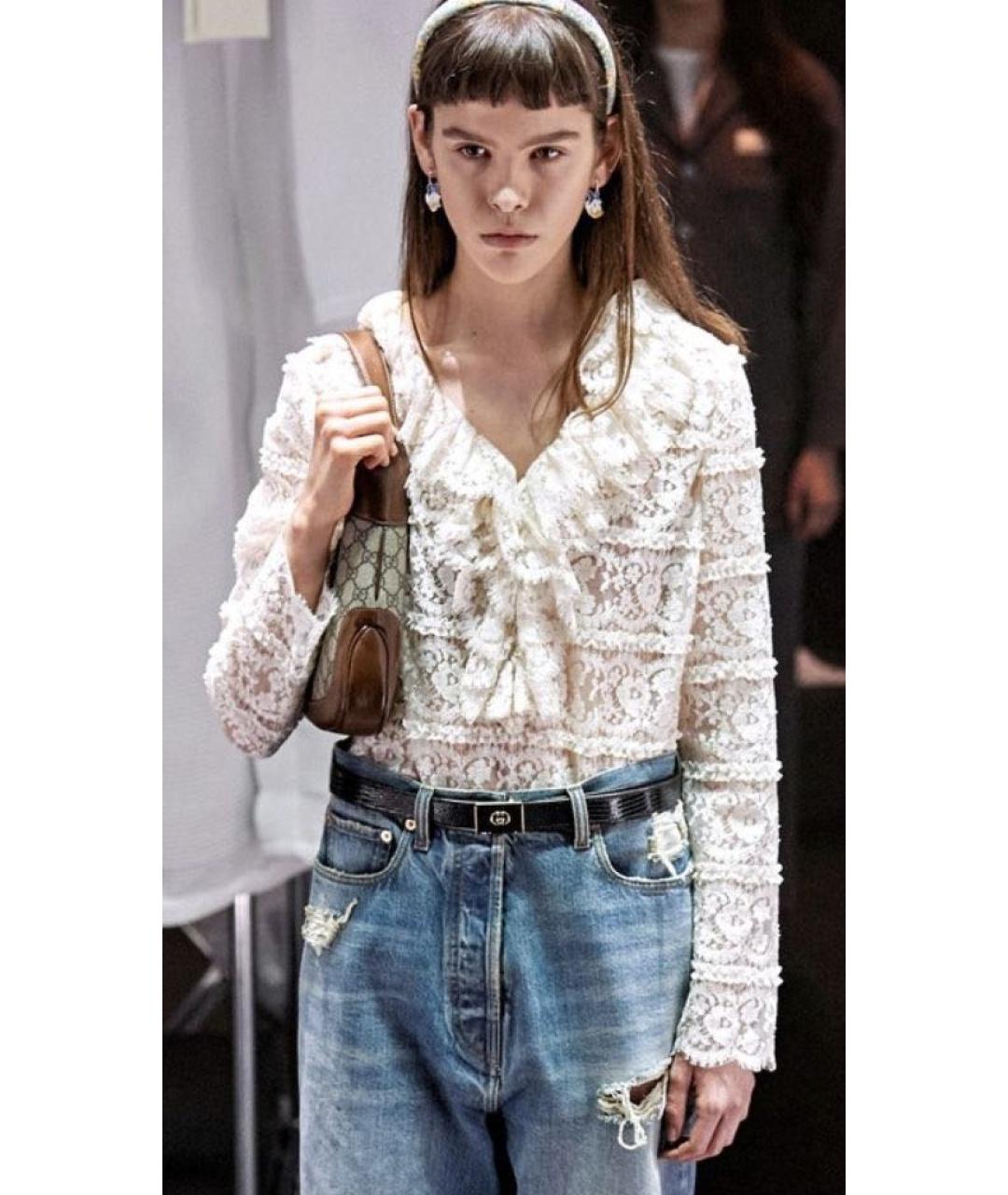 GUCCI Белая хлопковая блузы, фото 5
