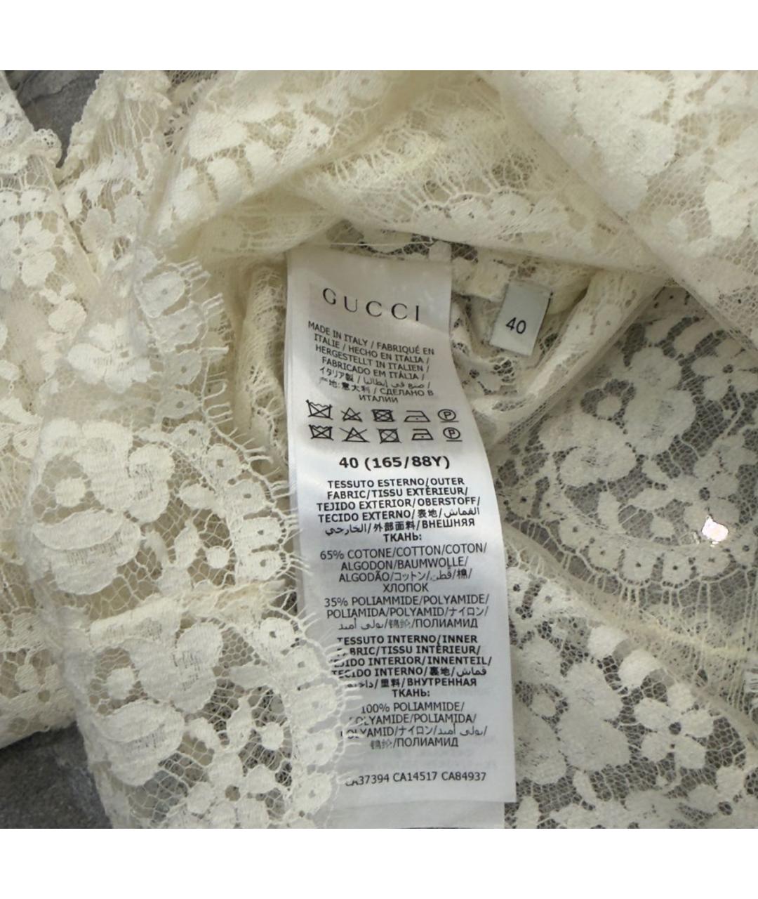 GUCCI Белая хлопковая блузы, фото 4