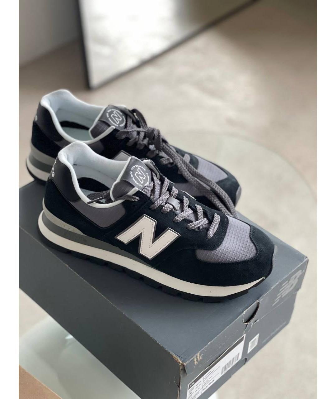 NEW BALANCE Черные замшевые низкие кроссовки / кеды, фото 2