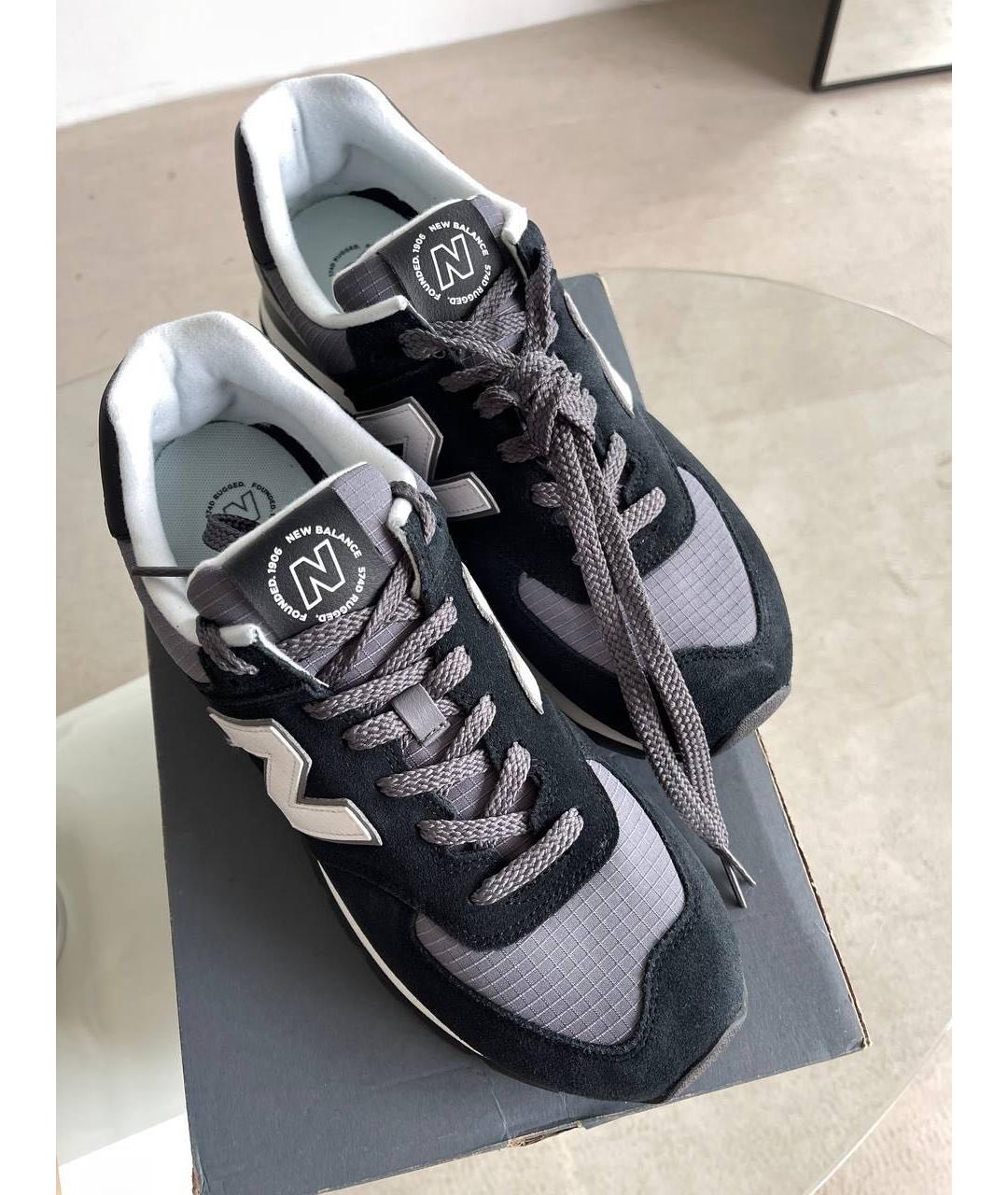 NEW BALANCE Черные замшевые низкие кроссовки / кеды, фото 7