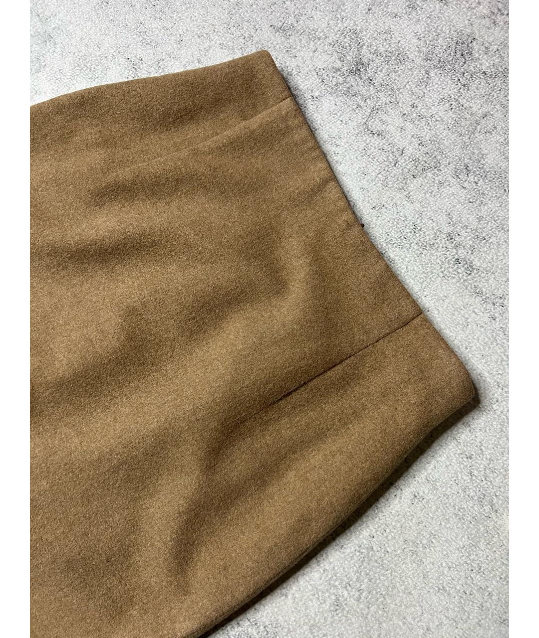 JIL SANDER Коричневая кашемировая юбка миди, фото 2