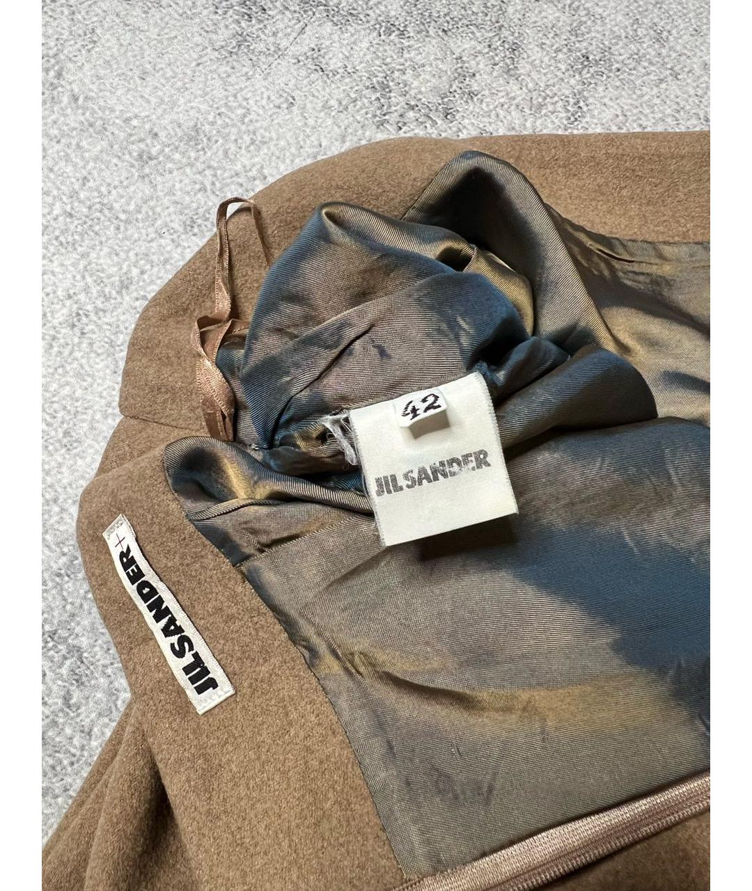 JIL SANDER Коричневая кашемировая юбка миди, фото 6