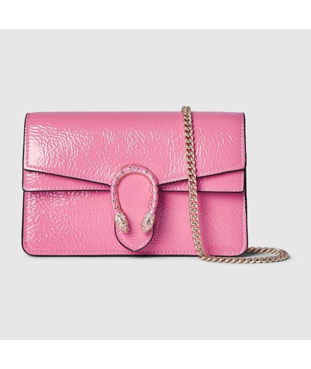 GUCCI Розовая сумка через плечо из лакированной кожи, фото 9